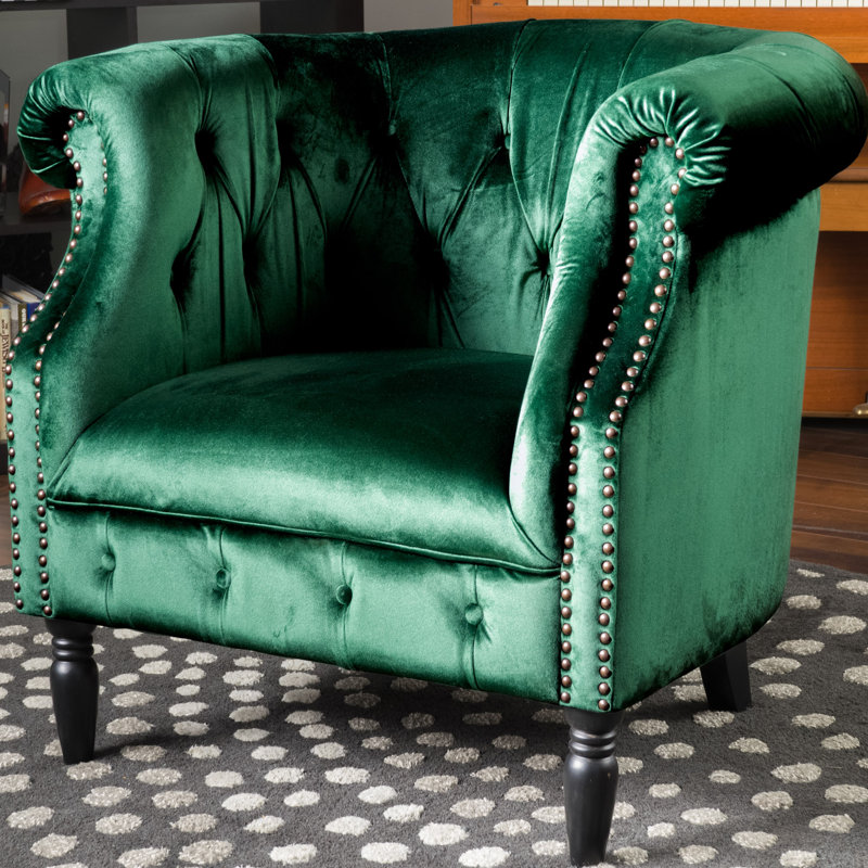 House of Hampton® Lenita 29.6" W Tufted Velvet Chesterfield Chair